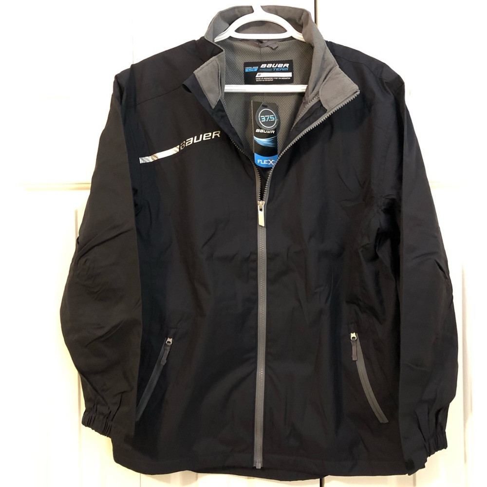 Bauer Flex Junior Team Jacket Youth Large Full Zip Hockey Black New